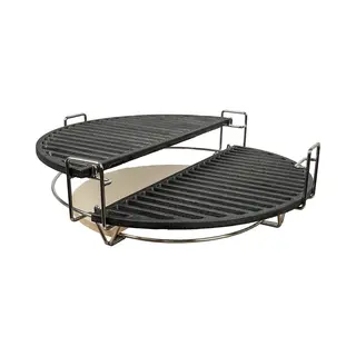 Patton Multi Level Cooking System - Uitbreidingsset Voor Kamado 21"- 2 Halve Gietijzeren Grillroosters