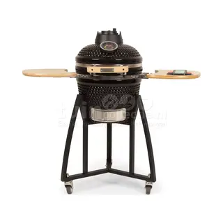 Patton Premium Kamado 16" - Incl. Bluetooth Kerntemperatuurmeter En Led Verlichting - Medium - Ø34 Cm - Zwart