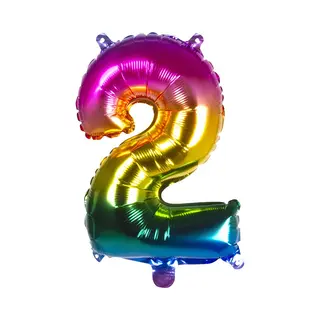 Boland - Folienballon Zahl, Größe 36 Cm, Regenbogenfarben, Zahlenballon, Nummer, Ballon, Helium, Geburtstag, Jubiläum, Jubiläumsjahr, Lebensjahr,
