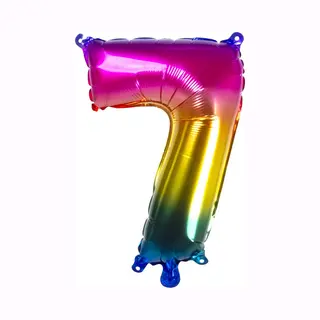 Boland - Folienballon Zahl, Größe 36 Cm, Regenbogenfarben, Zahlenballon, Nummer, Ballon, Helium, Geburtstag, Jubiläum, Jubiläumsjahr, Lebensjahr,