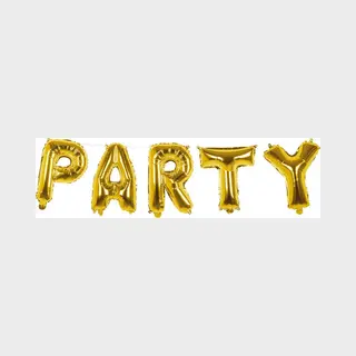 Boland - Folieballonslinger 'Party' Goud - Multi - Letterballon