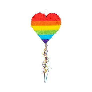 Boland 30965 - Zieh-Pinata Regenbogen-Herz, Größe 37 X 36 X 7, 5 Cm, Zum Befüllen Mit Süßigkeiten Und Konfetti, Party-Spaß, Geburtstag, Geschenk