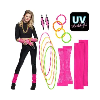 Boland - Set 80's Neon - Volwassenen - Unisex - Hippie - 80's & 90's - Disco