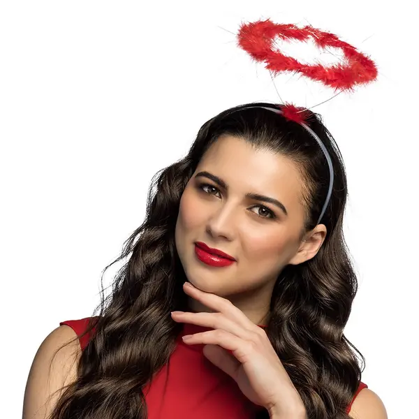 Boland - Diadeem Halo Rood Rood - Volwassenen - Vrouwen - Engel - Engel - Carnaval - Themafeest - Halloween thumbnail