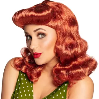 Boland 10132104 Pruik 50s Pin Up Lichtbruin