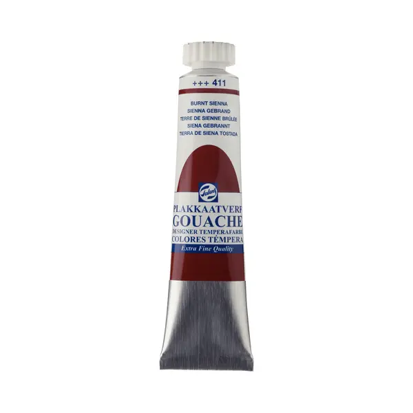 Talens Gouache Extra Fine Quality - Siena Gebrannt 411 - Hochpigmentiertes, Mattes Finish - 20 Ml Tube thumbnail