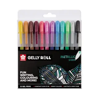 Sakura POXPGBMET12 gelpen Afgetopte gelpen Fijn Metallic, Meerkleurig 12 stuk(s)