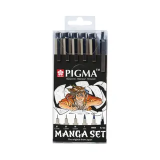 Sakura POXSDKMAN6 Fineliner Multi Schwarz 6 Stück