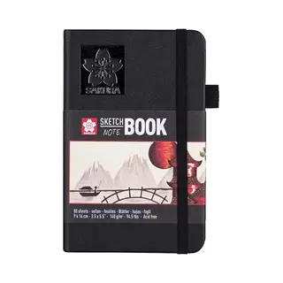Sakura Skizzenbuch/Notizbuch, 90 X 140 Mm, Schwarz/cremeweiß