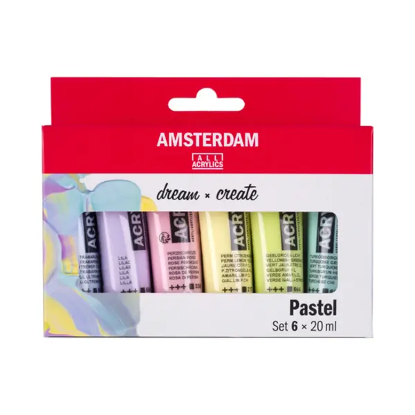 Amsterdam 17820503 Acrylfarbe 20 ml Grün, Lila, Rose, Türkis, Ultramarine, Gelb Tube thumbnail