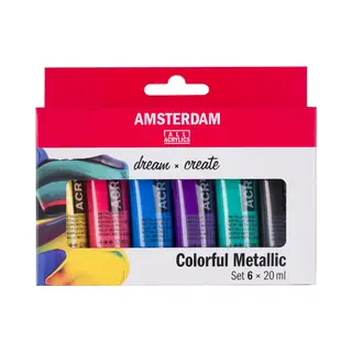 Amsterdam 17820504 Acrylfarbe 20 ml Schwarz, Blau, Grün, Rot, Violett, Gelb Tube