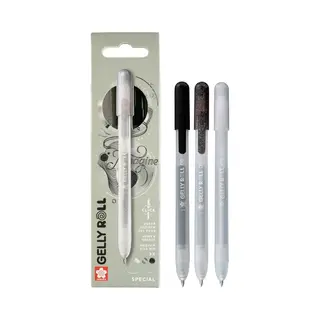 Sakura Gelly Roll Retractable Special Mix Set 3 (Zwart-Zilver-Zwart)