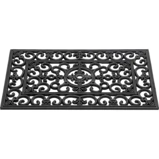Hamat Rubbermat Lilly - Deurmat - 75x45 Cm Zwart