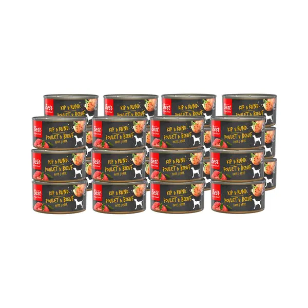 Rosewood Best For Your Friend - Honden Natvoer - Kip & Rund - Gestoomde Maaltijd - 24 Blikjes X 95 G thumbnail