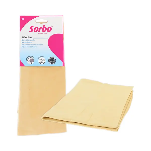 Sorbo Natuurzeem Xl – 38x59 Cm – Echt Schapenleer – Superieure Absorptie Voor Streeploze Reiniging thumbnail