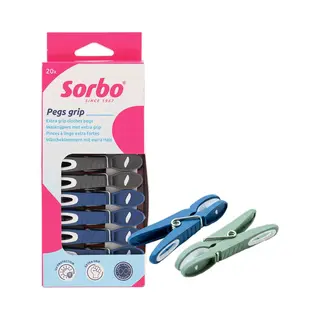 Sorbo Extra Grip Clothes Pegs, Laundry Pegs, 20 Pack, Uv Protection, Extra Stong, Additional Grip, Laundry Essential, Household Essential