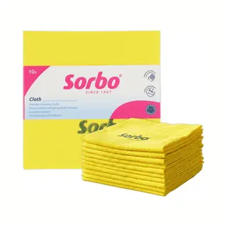 Sorbo Sorbonettes – Gele Schoonmaakdoeken – 38x38 Cm – Set Van 10 – Hoog Absorberend & Wasbaar
