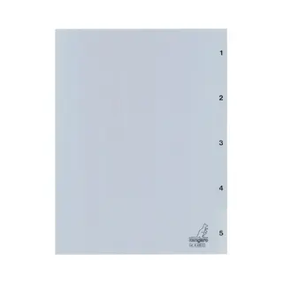 Kangaro A4 cijfers Pp 120mµ grijs 4-gaats 5-delig