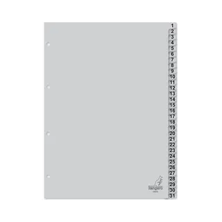 Kangaro A4 cijfers Pp 120mµ grijs 4-gaats 31-delig