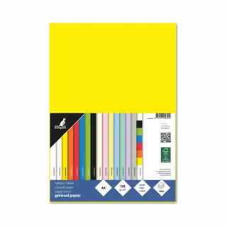 Kangaro - Tonpapier Gelb Din A4-120g/m² Fsc Mix 100 Pack - Briefpapier Bastelpapier Diy K-0043F025 29.7x21x1.5
