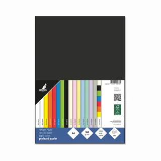 Papier Kangaro A4 160g Schwarz Pack 50 Blatt, 29.7x21x1
