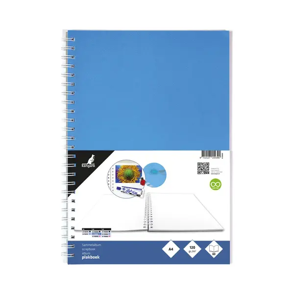 Kangaro Plakboek - A4+ - 120grams - 80 Pagina's - Blauw - K-750091 thumbnail