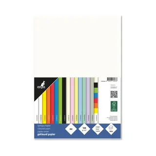 Kangaro - Tonpapier Cremeweiß Din A4 - 120g/m² Fsc Mix – 100 Pack - Briefpapier Bastelpapier Diy, 29.7x21x1.5