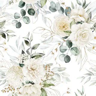 Ambiente, Servetten, Eucalyptus And Roses (20 Pcs., 33 X 33 cm)
