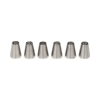 Spuitmondset Bloemen 3, 8 Cm Rvs Zilver 6-delig