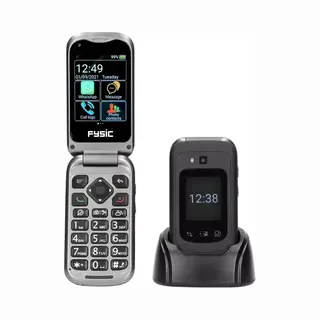 Fysic F25 - Eenvoudige Mobiele Klaptelefoon Voor Senioren – 4G Smartphone Met Sos Paniekknop – Zwart