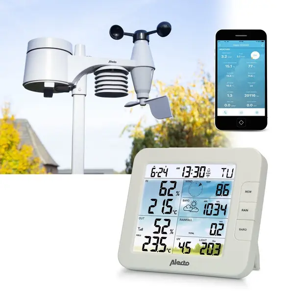 Alecto WS5400 - WiFi Weerstation Met Buitensensor - 8-in-1 - App Besturing thumbnail