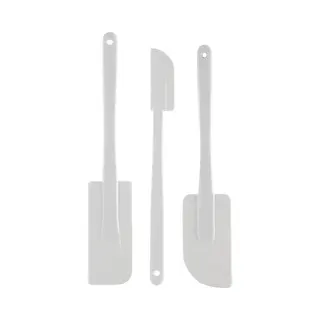 Pannenlikkers - 3x - Wit - Kunststof/siliconen - Pannenschrapers - Potlikker/pottenkrabber - Keuken Benodigdheden/accessoires