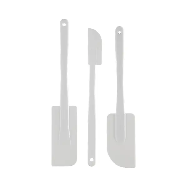 Pannenlikkers - 3x - Wit - Kunststof/siliconen - Pannenschrapers - Potlikker/pottenkrabber - Keuken Benodigdheden/accessoires thumbnail
