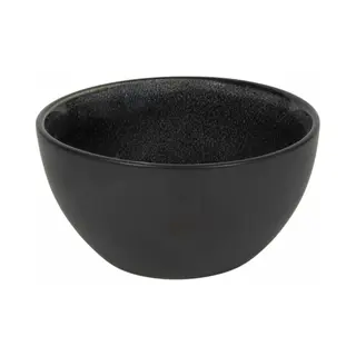 Bellatio Design Kommetje/serveer Schaaltje Samos - Antraciet/zwart - 1x - Ontbijt/hapjes - Keramiek - Stapelbaar - 12 X 6 Cm - Soepkommen