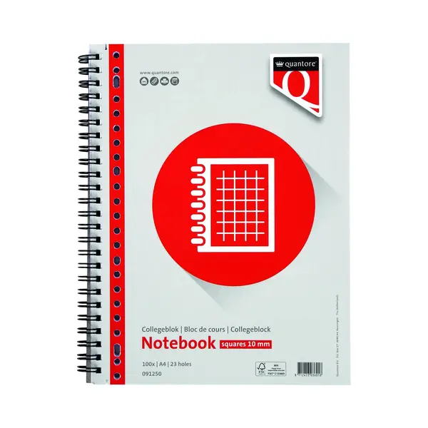 Quantore Collegeblok A4 10mm Ruit 23-rings thumbnail