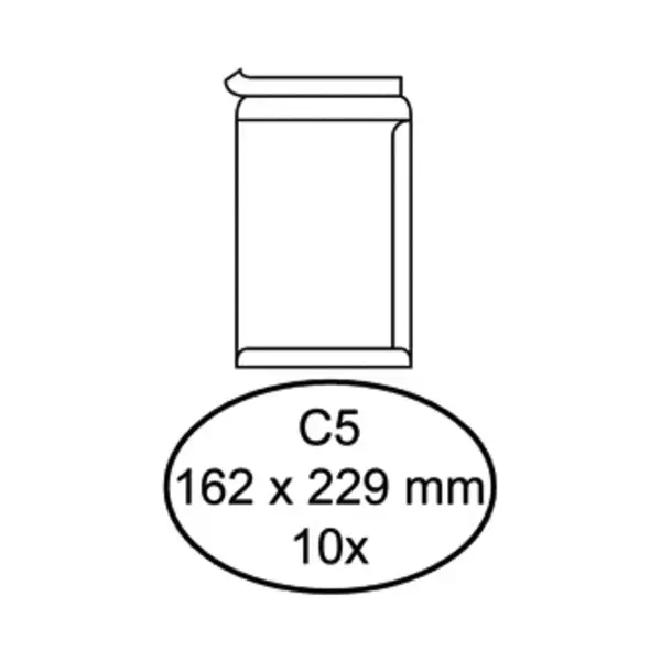 Envelop Quantore Bank C5 162x229mm Zelfklevend Wit 10stuks thumbnail