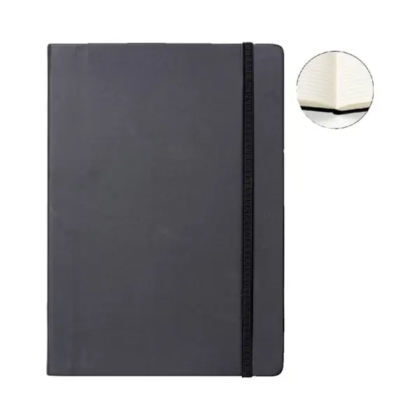 Quantore Notitieboek - A4 - Zwart - Harde Kaft - Elastische Sluiting thumbnail