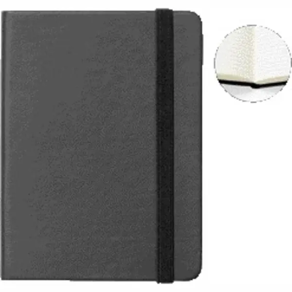 Quantore Notitieboek - A6 - Zwart - Met Harde Kaft En Elastiek - Lijn thumbnail