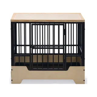 Designed By Lotte Quirine - Hondenbench - Verhoogde Instap Met Uitneembare Lade - Zwart - M - 81x57x71 Cm