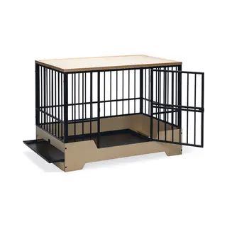 Designed By Lotte Quirine - Hondenbench - Verhoogde Instap - Zwart - Xl - 112x73x85 Cm