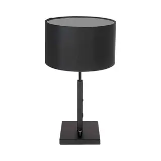 Tischlampe - Stang - Schwarz - Leinen Metall Stoff - - Steinhauer
