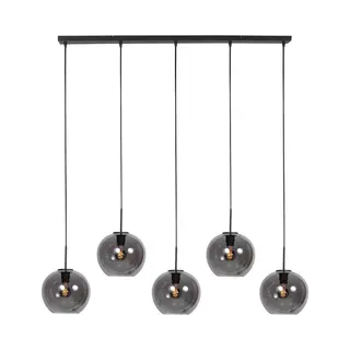 Mexlite - Hanglamp - HaloSwap - Zwart - Glas - Grote Eettafellamp - E27 - 4285ZW