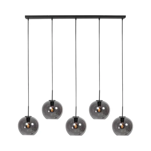 Mexlite - Hanglamp - HaloSwap - Zwart - Glas - Grote Eettafellamp - E27 - 4285ZW thumbnail