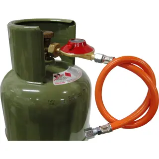 Gimeg Gasdrukregelaarset Afblaasbeveiliging - 30 Mbar - Kombi X 1/4 Inch Links - Slang 60 Cm