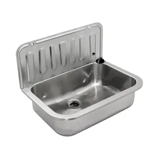 Uitstortgootsteen Differnz 50x35cm Met Afvoerstop Rvs