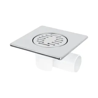 Differnz Basic Doucheput - Doucheafvoer Met Zijuitlaat - Chroom Mat - 15 X 15 Cm