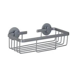 Differnz Zelfklevend Doucherek Gun Metal – Douchemand – Hangend Rechthoek– Doucherekje Zonder Boren - Aluminium - 25 X 11.6 X 8.1 Cm