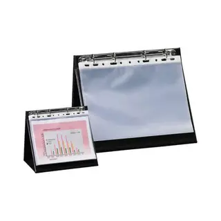 Rillstab Tisch-Flipchart, A5 Quer, Schwarz, Inkl. 10 Hüllen