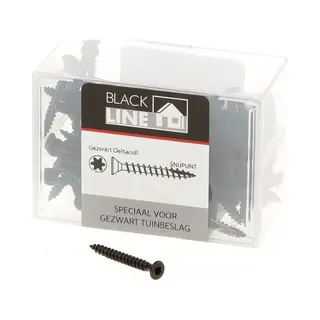 Blackline Bevestigingsmaterialen - Zwarte Spaanplaatschroeven Met Hcp-coating – Blackline - Platkop / 5.0 X 70mm / 50