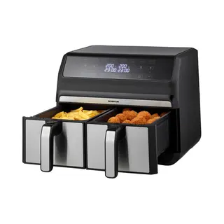 Inventum GF800HLD friteuse Dubbel 8 l Vrijstaand 1700 W Heteluchtfriteuse Zwart, Roestvrijstaal